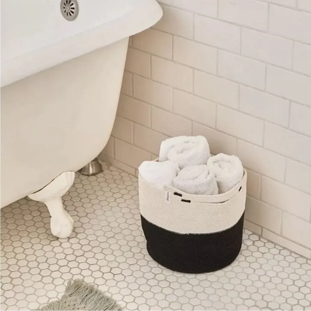 Mia Melange Foldable Cotton Basket Storage NWT